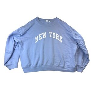 GAP New York Sweatshirt Womens XL Blue Pullover Crew Neck Long Sleeve